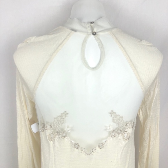 NWT Free People Cream/Ivory Lace Blouse - Picture 7 of 10